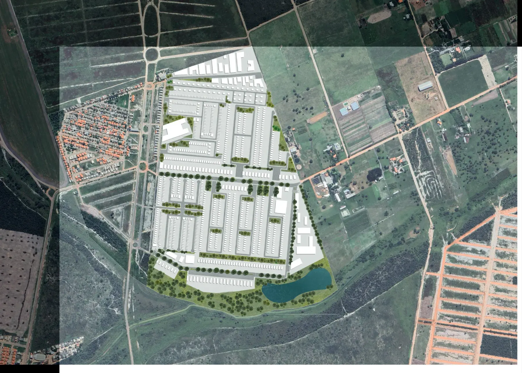 Vista aérea do masterplan Zapponi Alvorada